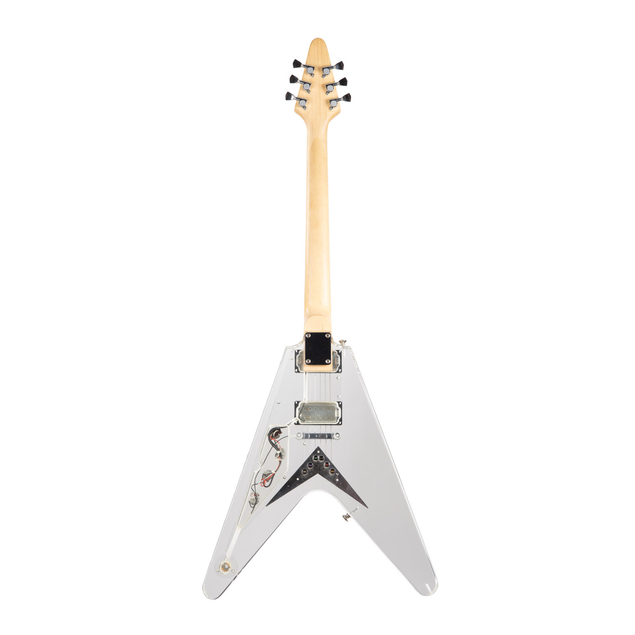 Used Juno Flying V Clear Acrylic Polymer Lucite | Cream City Music