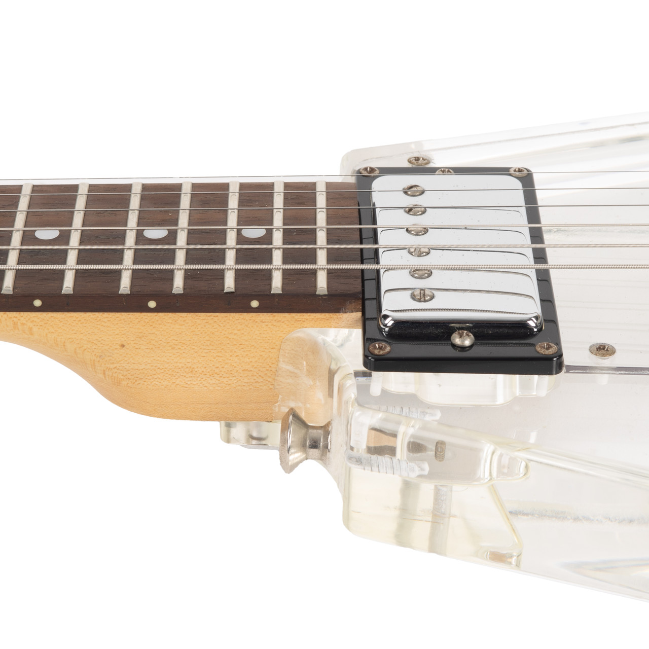 Used Juno Flying V Clear Acrylic Polymer Lucite | Cream City Music