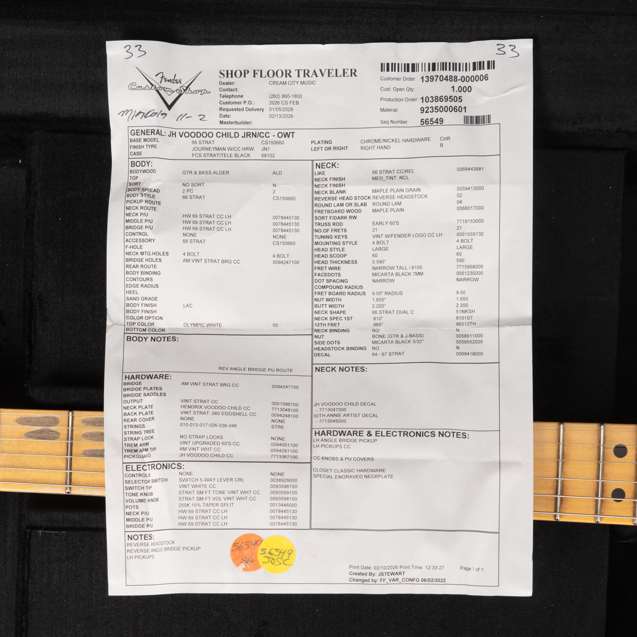 Fender Custom Shop Jimi Hendrix Voodoo Child Stratocaster