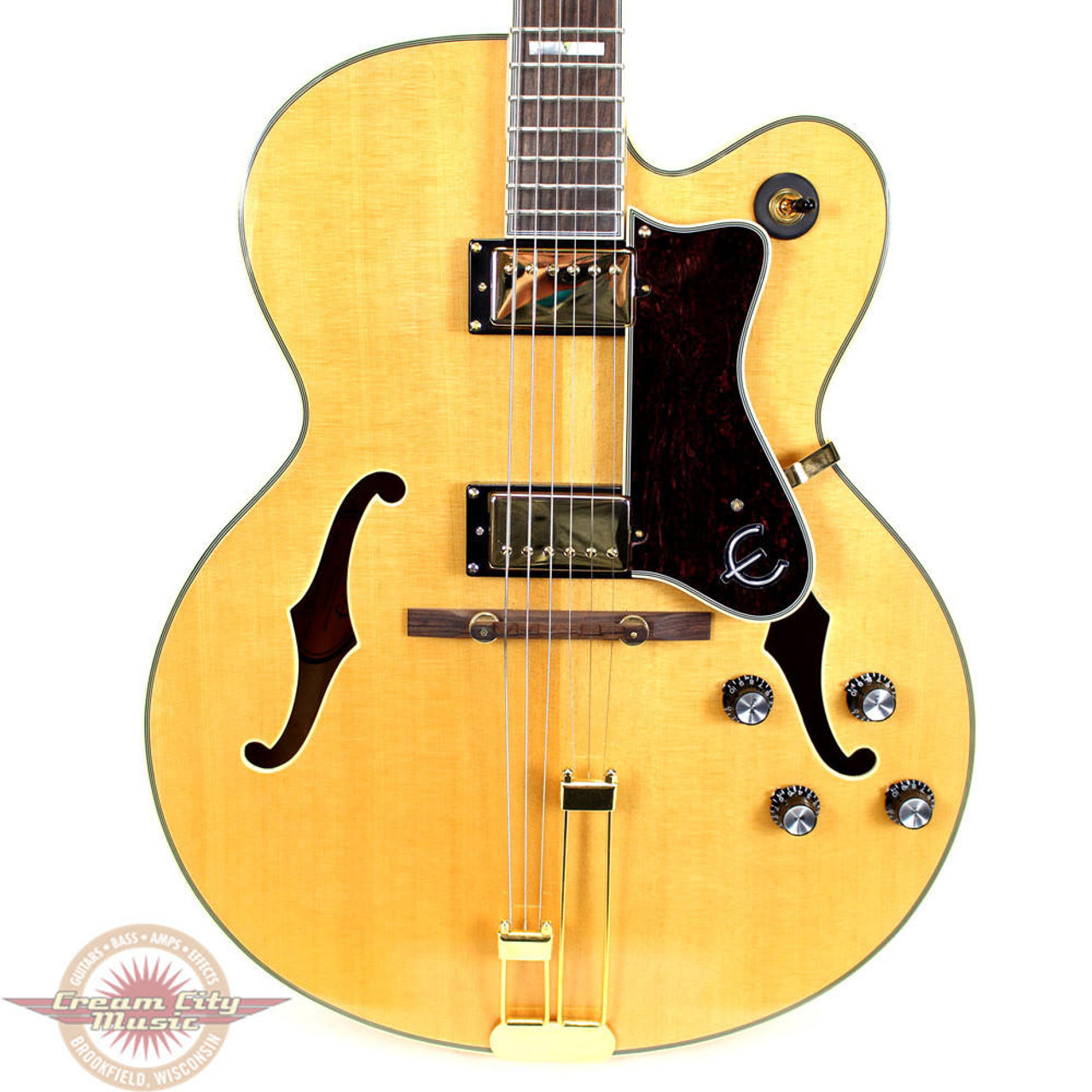 ギター Epiphone Broadway Vintage Natural Epiphone Broadway Hollowbody Electric Guitar - Vintage