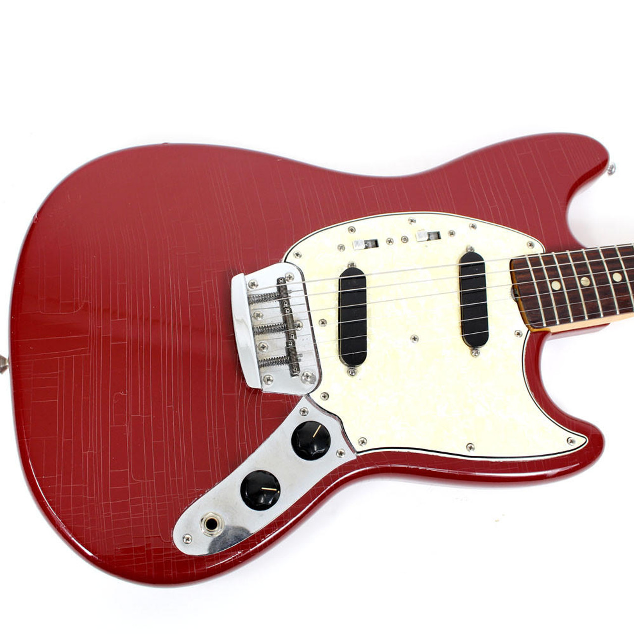 Vintage 1966 Fender Duo Sonic II Electric Guitar in Red Finish 