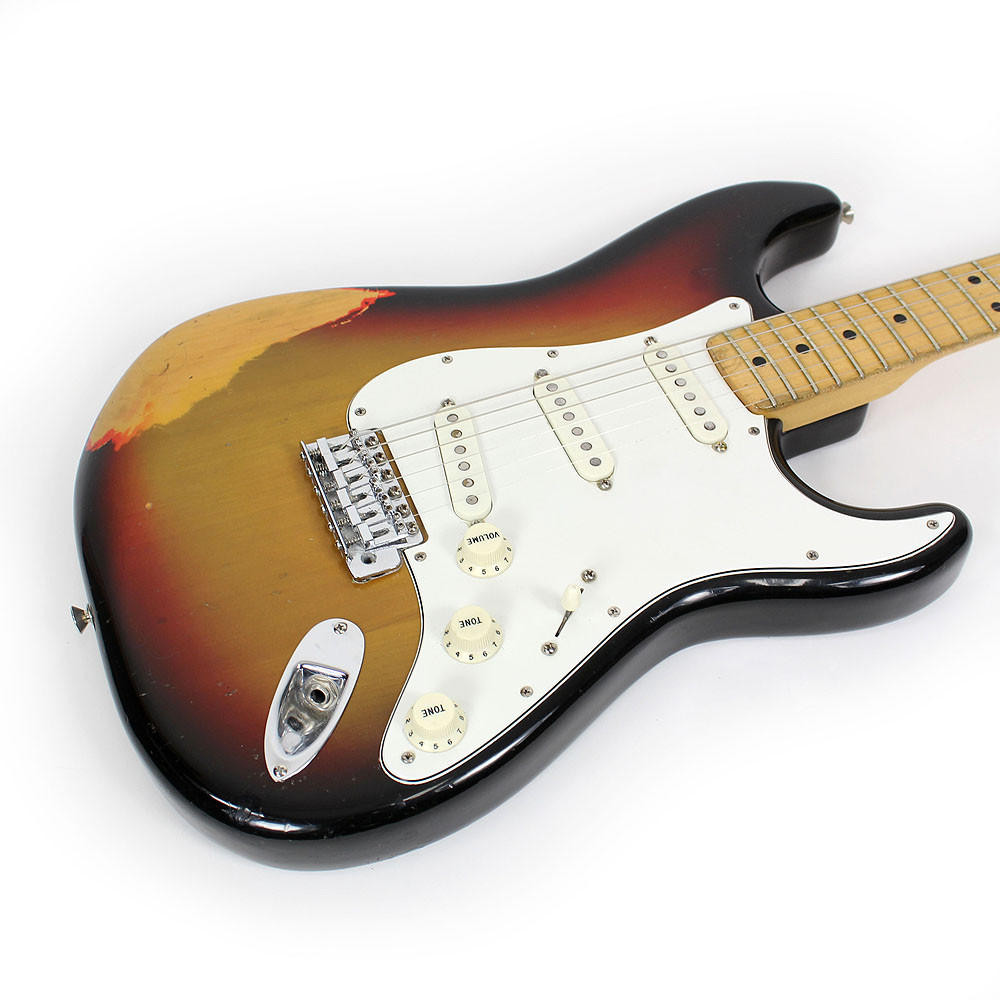 Vintage 1975 Fender Stratocaster Electric Guitar Sunburst Finish