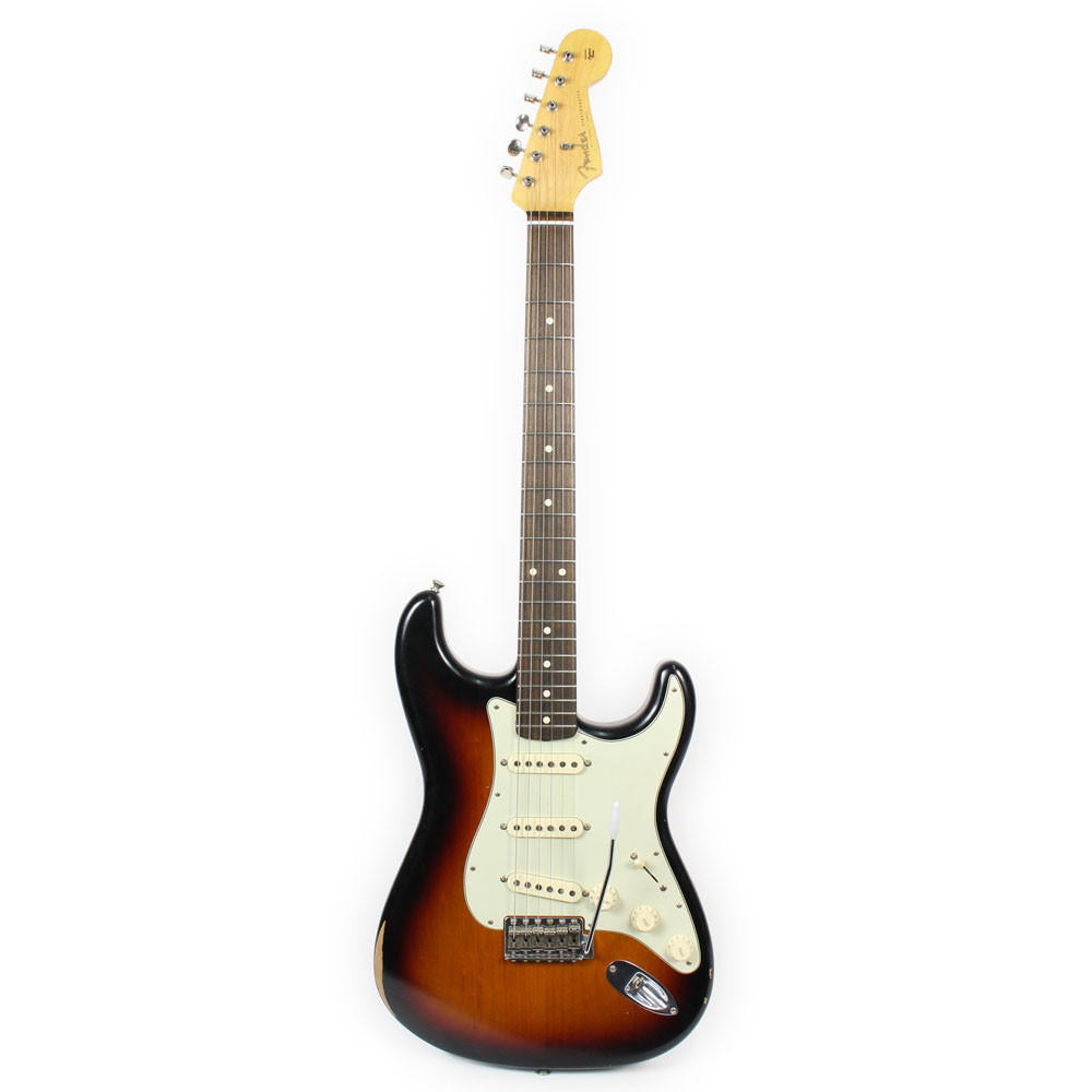 2014 Fender MIM Road Worn Stratocaster Electric Guitar in Sunburst