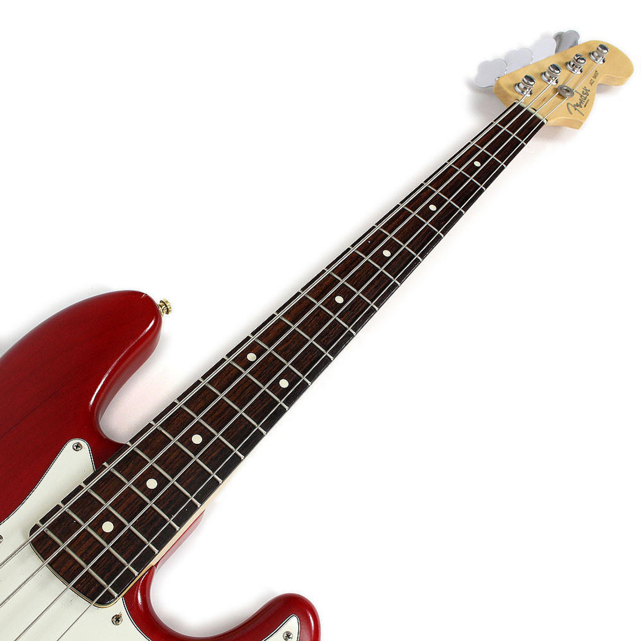 2004 Fender USA Made Jazz Bass Guitar in Translucent Red Finish 