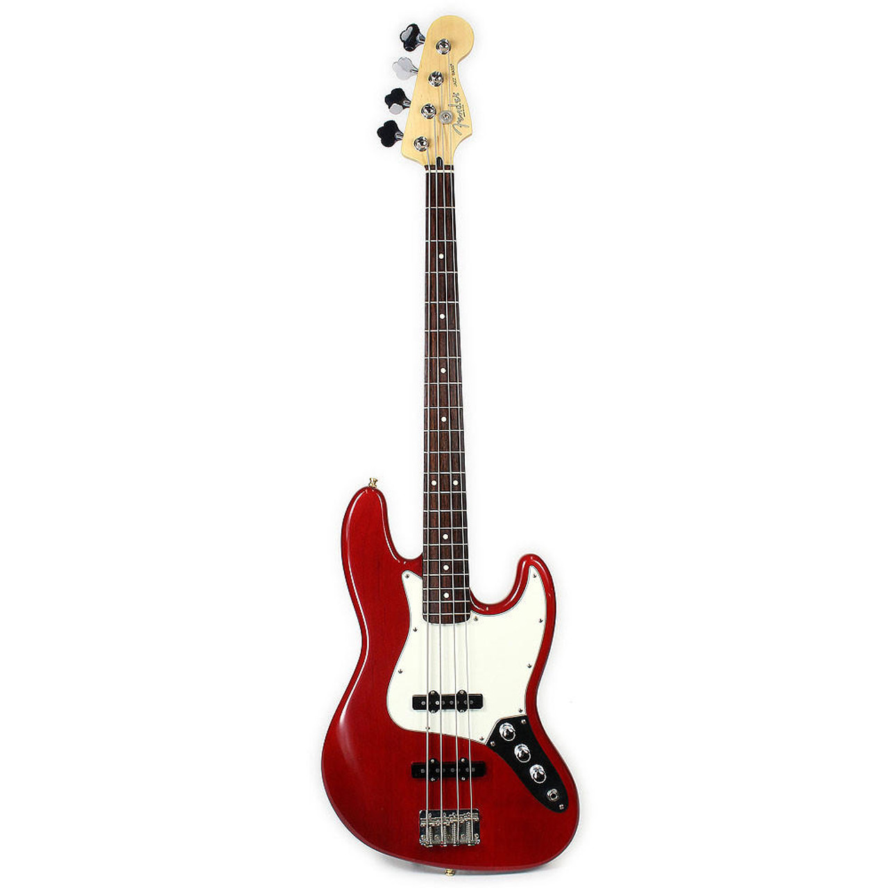 2004 Fender USA Made Jazz Bass Guitar in Translucent Red Finish