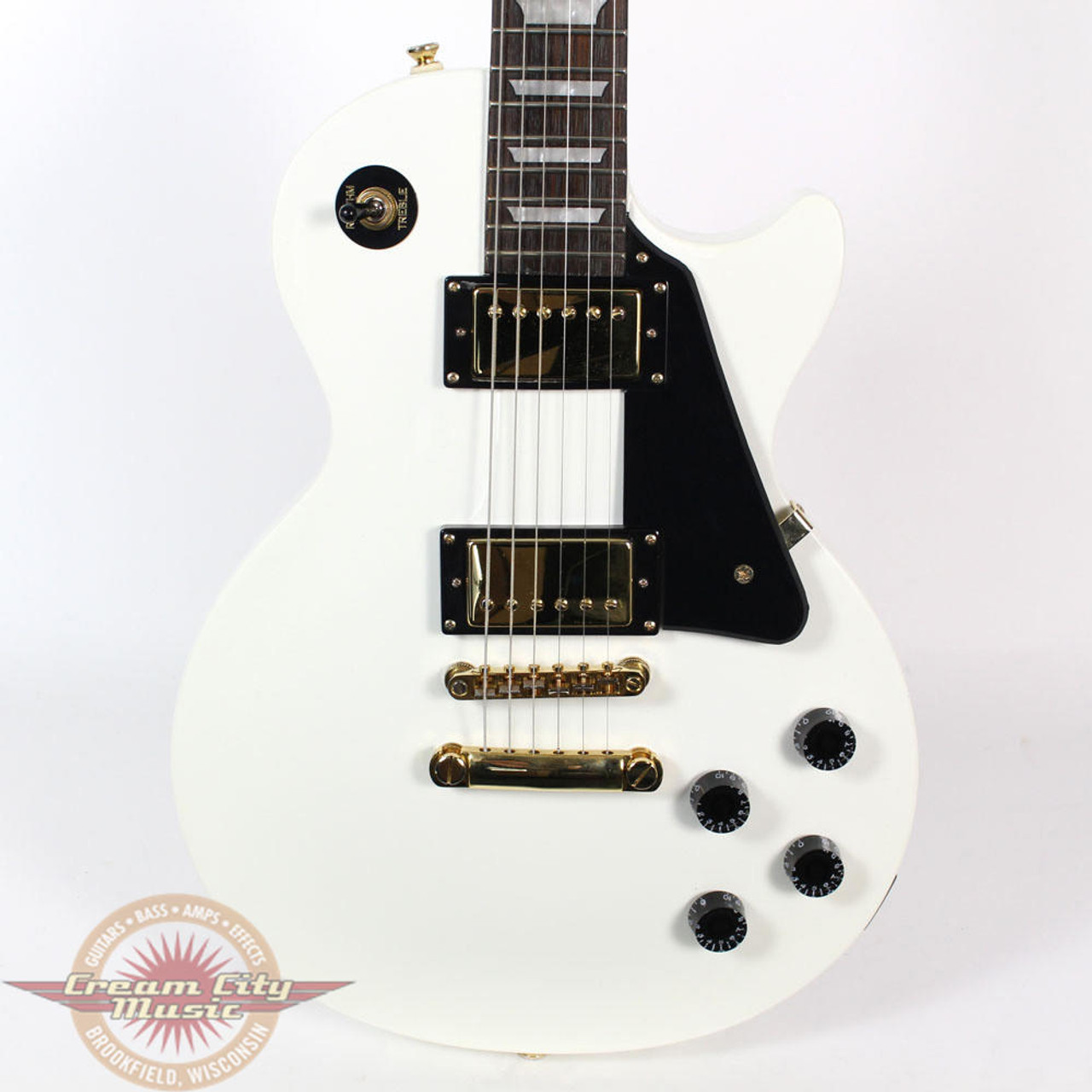 Used Epiphone Limited Edition Custom Shop Led Paul Studio Deluxe Electric  Guitar in Alpine White Finish