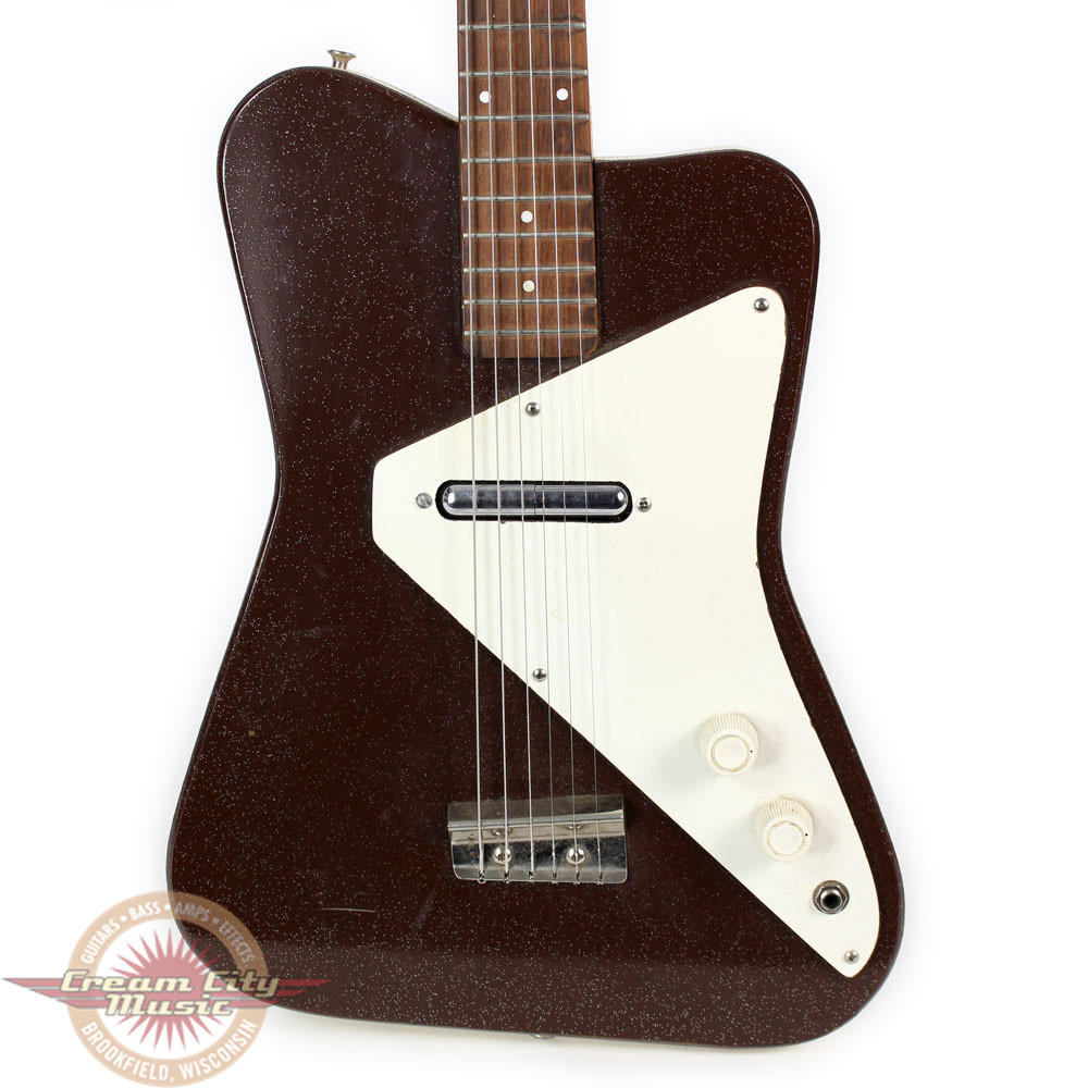 Vintage 1960s Danelectro Pro 1 Electric Guitar Brown Sparkle