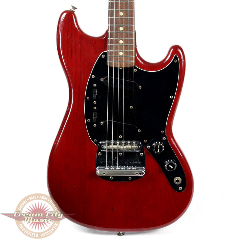Vintage 1979 Fender Mustang Electric Guitar Translucent Red