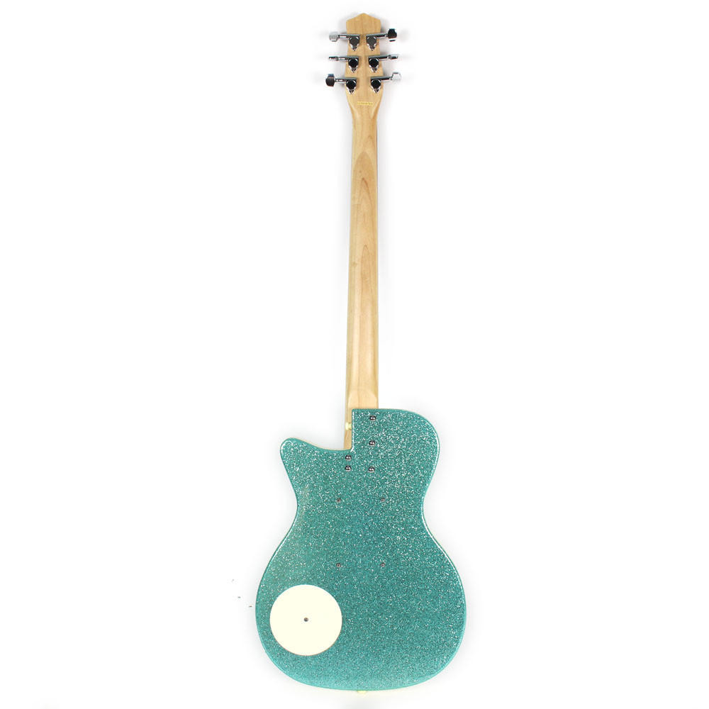 Used Danelectro Six String Electric Bass Guitar Green Sparkle
