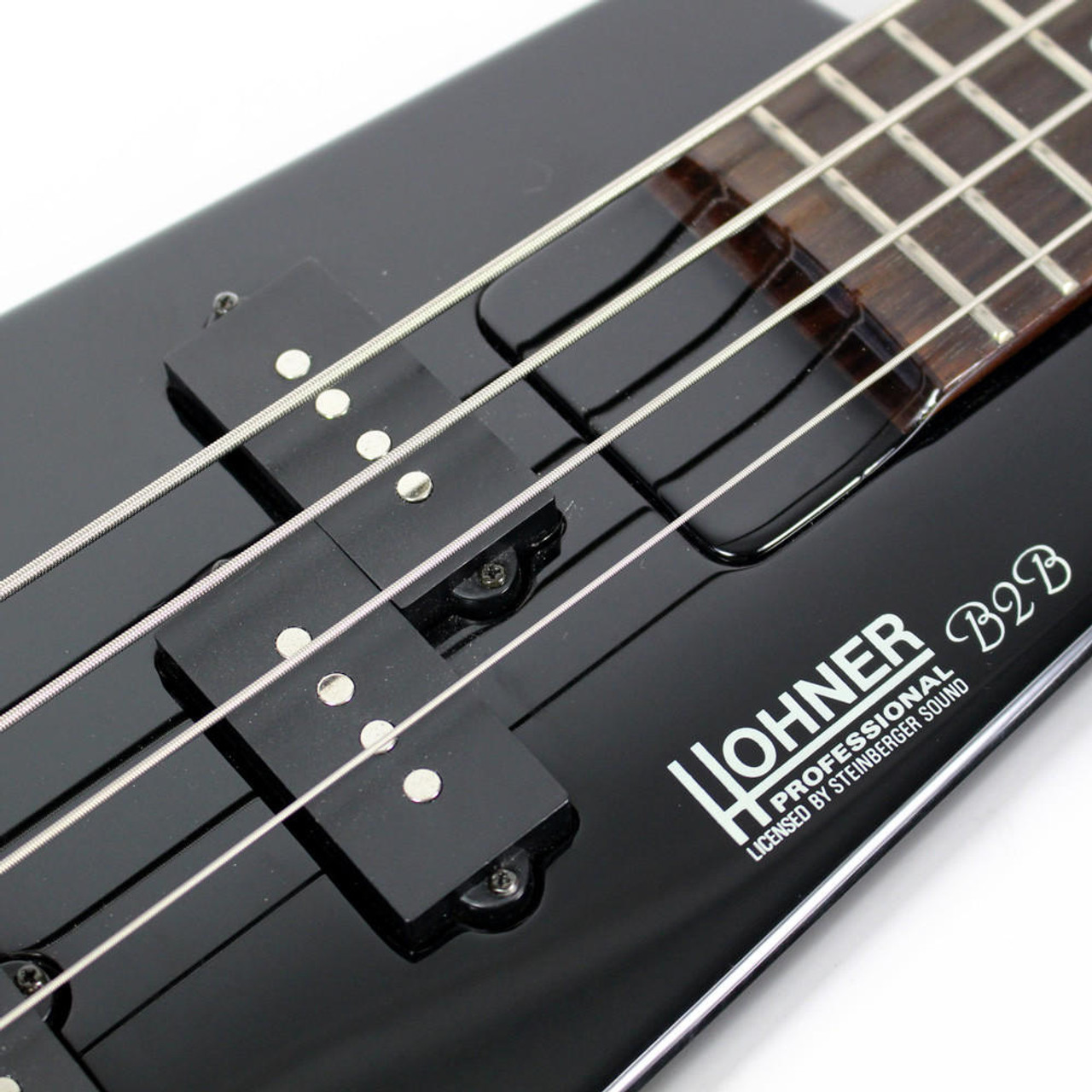 Used Hohner B2B Headless Electric Bass Guitar in Black | Cream