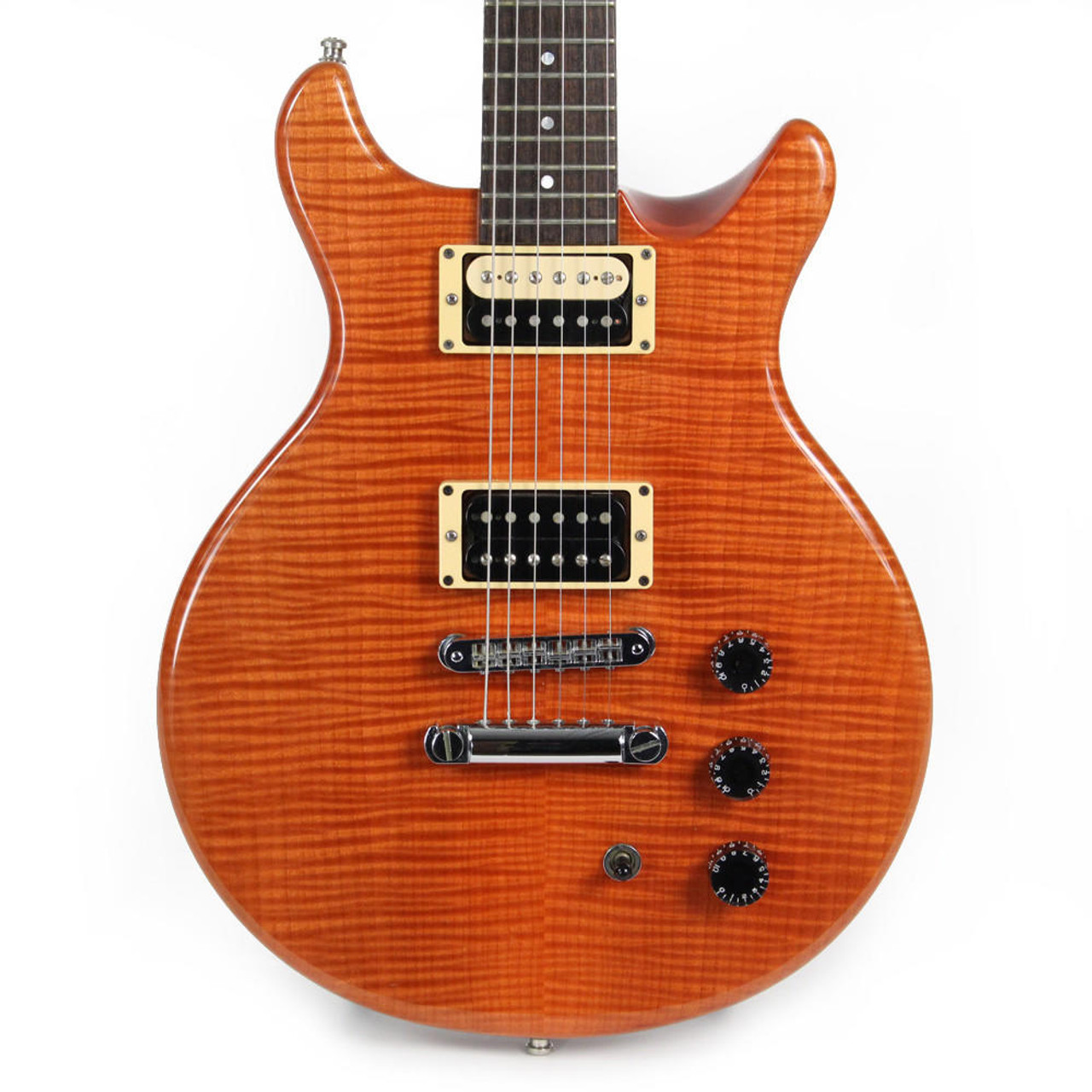 Used Hamer Special Solid Body Electric Guitar in Orange Flame Top