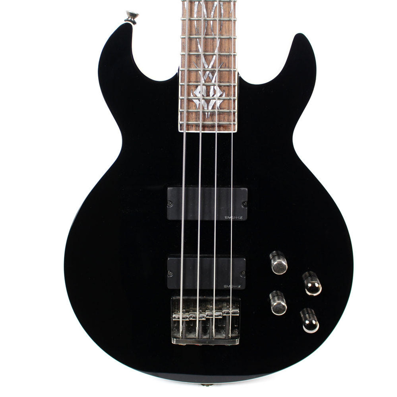 Used Schecter Diamond Series Devil Tribal Electric Bass Guitar in Black  Finish