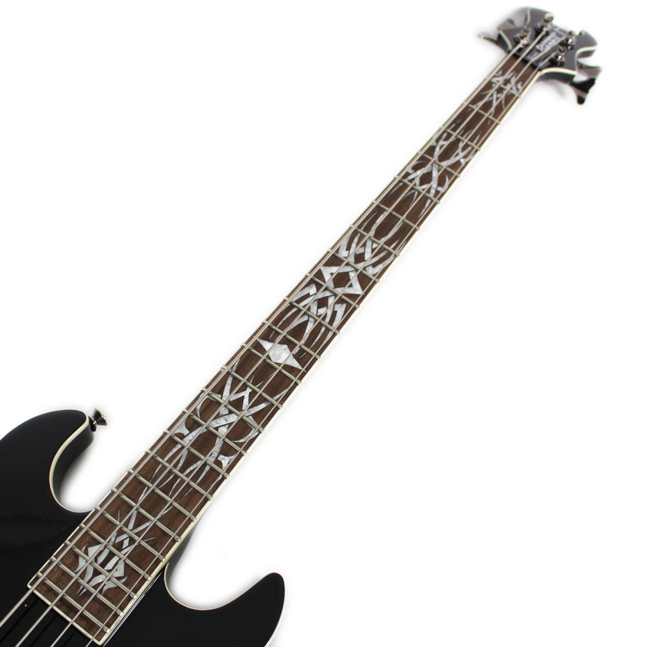 Used Schecter Diamond Series Devil Tribal Electric Bass Guitar in Black  Finish