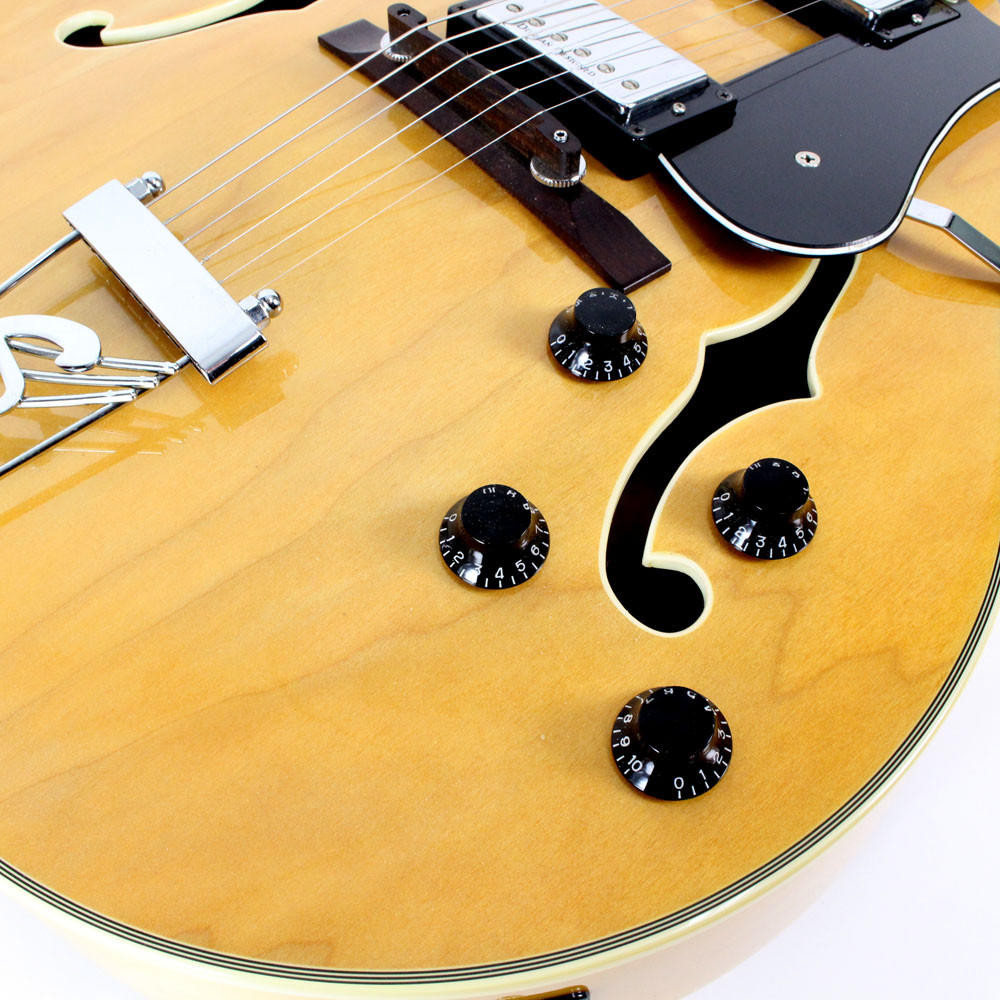 Used Squier X155 Hollow Body Electric Jazz Box Guitar in Natural Finish Cream City Music