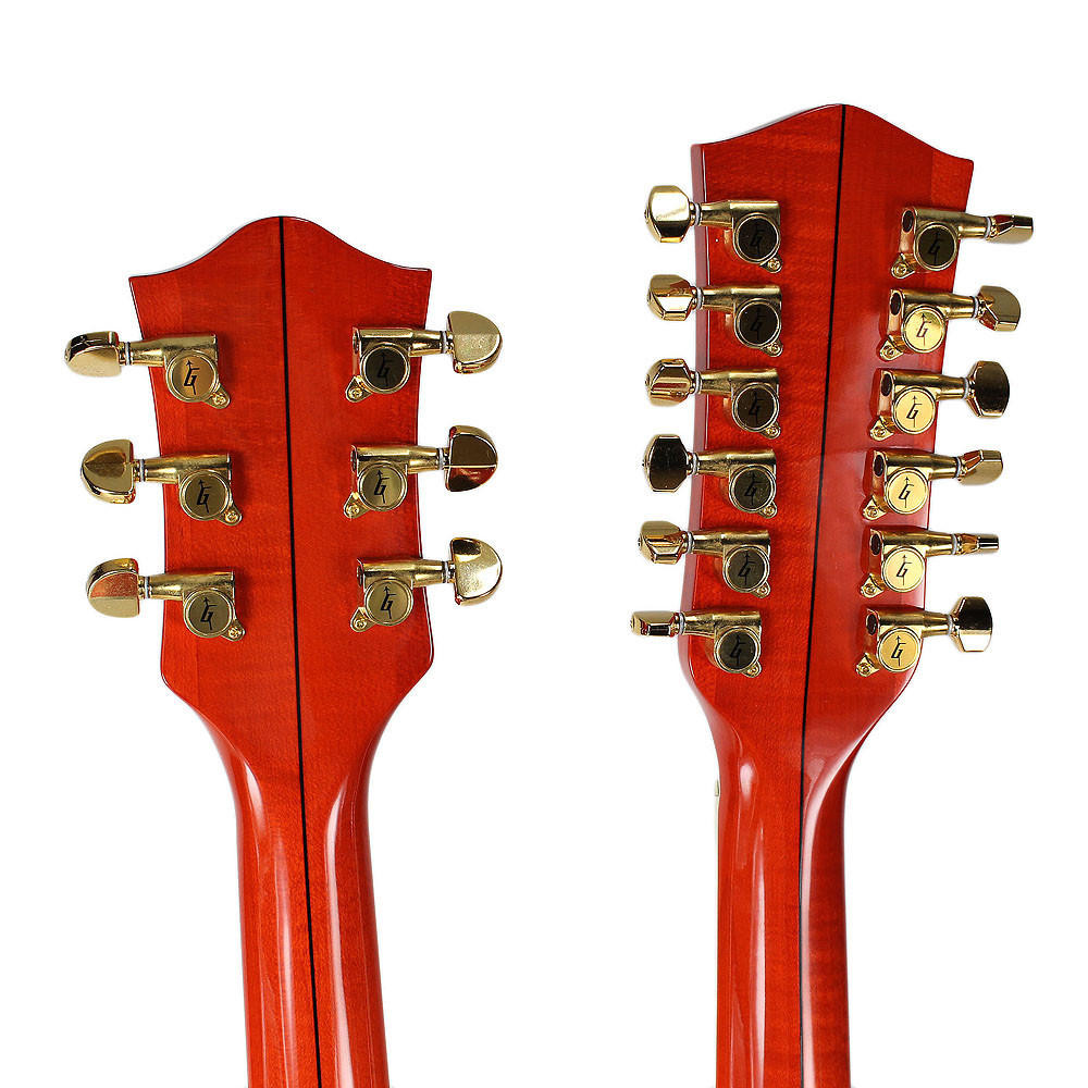 1996 Gretsch 6022-6/12 Double Neck Acoustic Guitar Orange Finish