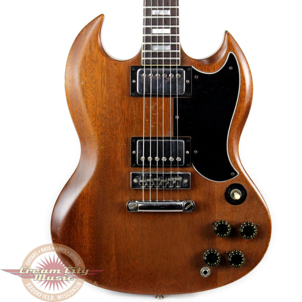 Vintage 1974 Gibson SG Standard Electric Guitar Walnut | Cream