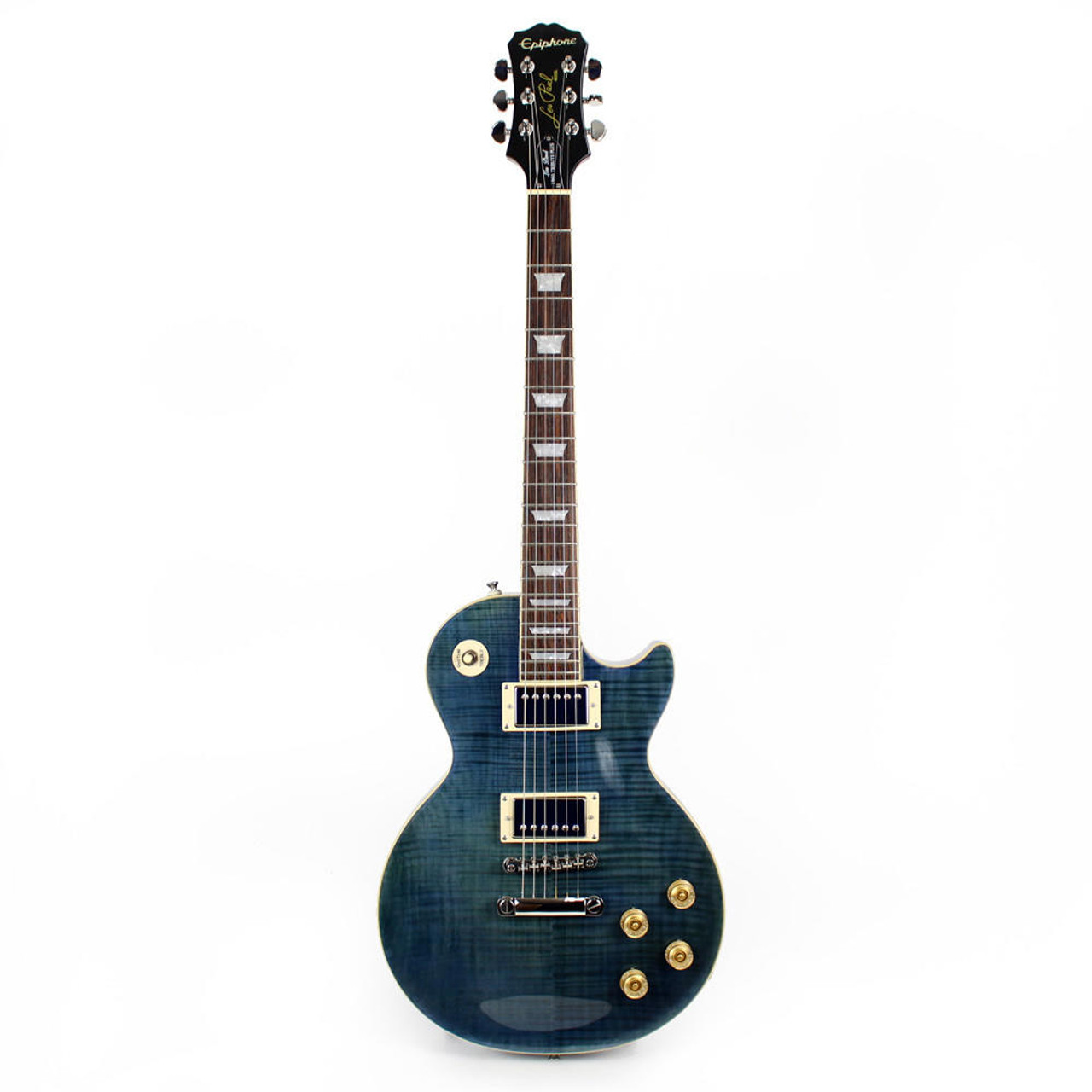 Used Epiphone Les Paul 1960 Tribute Plus Electric Guitar in Trans Blue