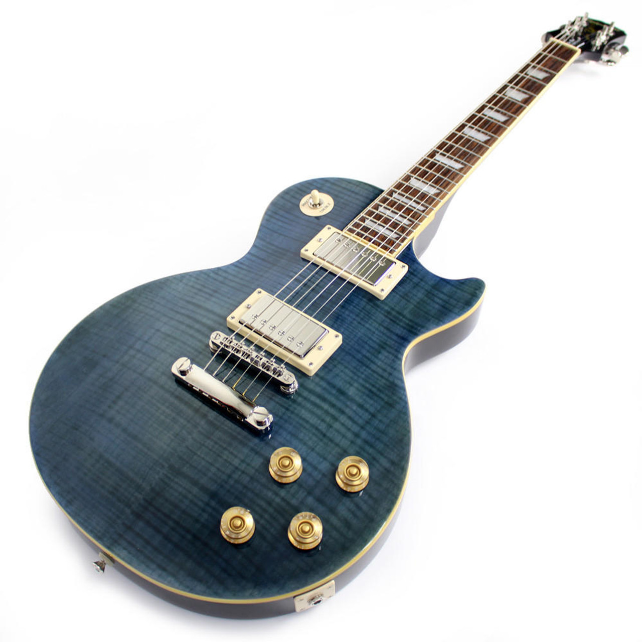 Used Epiphone Les Paul 1960 Tribute Plus Electric Guitar in Trans Blue