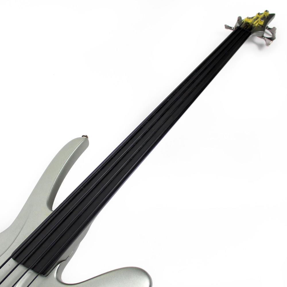 Used Ibanez Ergodyne EDA 900F Fretless Bass Guitar in Silver Flat