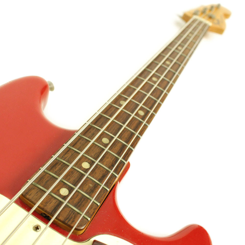 Vintage 1972 Fender Musicmaster Electric Bass Guitar Red Cream City Music