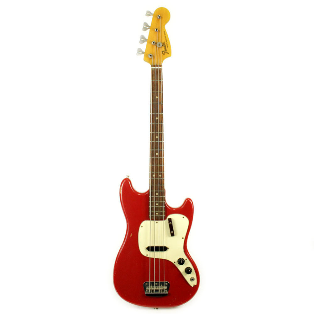 Vintage 1972 Fender Musicmaster Electric Bass Guitar Red | Cream