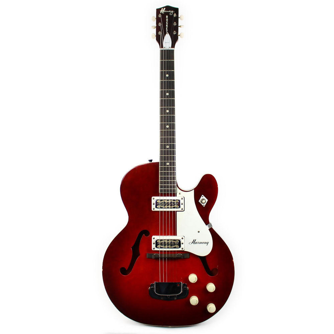 Harmony H54 Rocket Redburst 1960's Hollow Body Guitar & Case