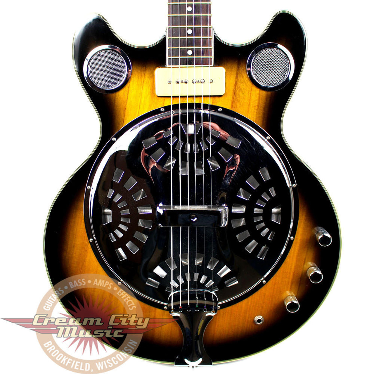 Used Eastwood Delta 6 Electric Reso-lectric Guitar Sunburst