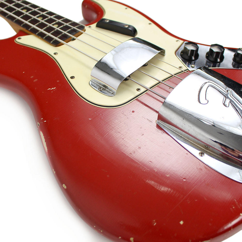 Vintage 1965 Fender Jazz Bass Rare Custom Color Dakota Red | Cream