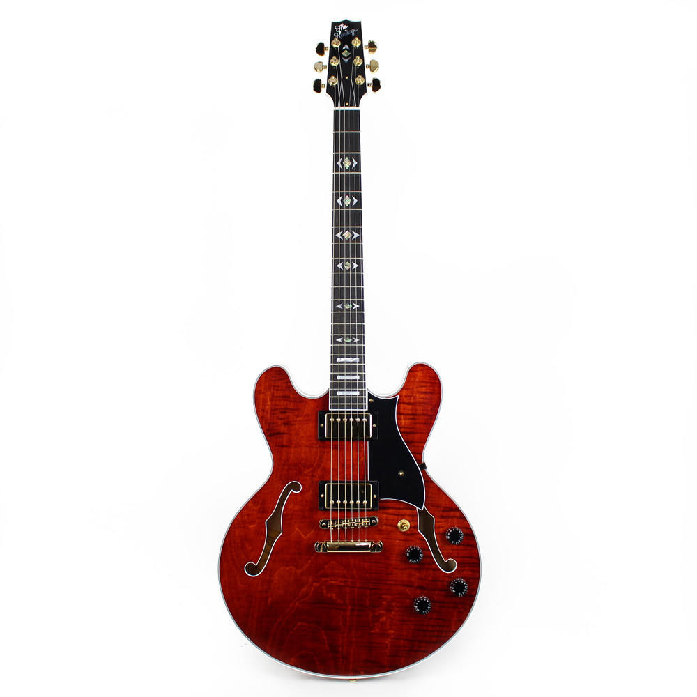 Heritage H-555 Semi-Hollow Body Electric Guitar B-Stock in Burnt