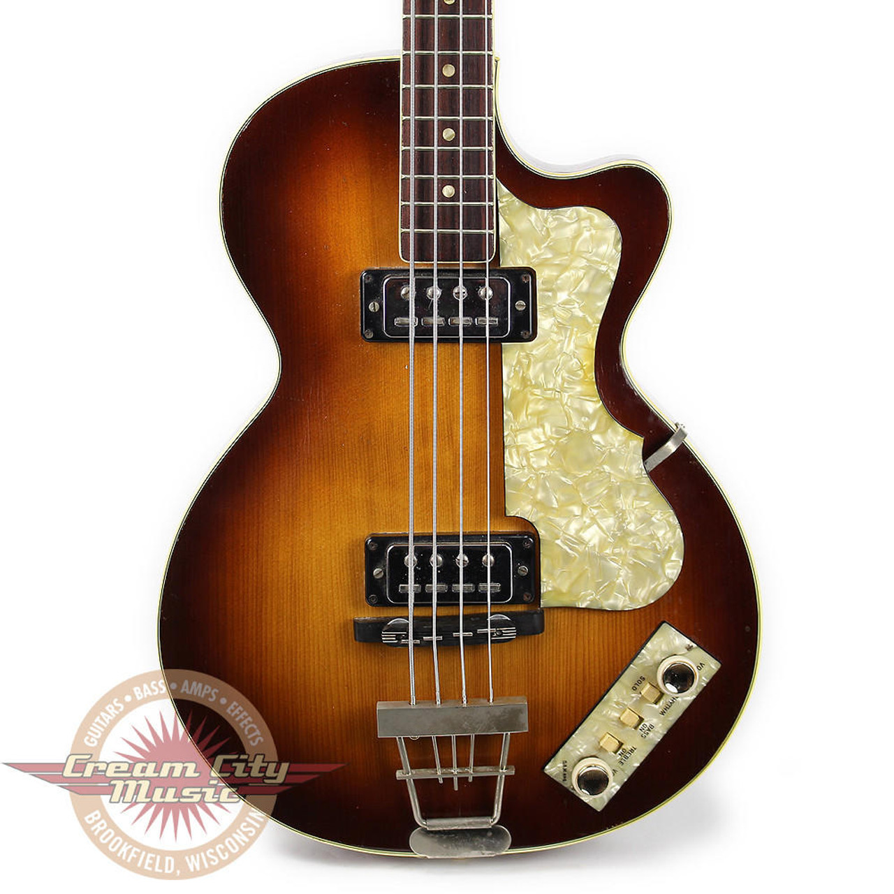 Vintage 1965 Hofner 500/2 Club Bass Guitar Sunburst | Cream City Music