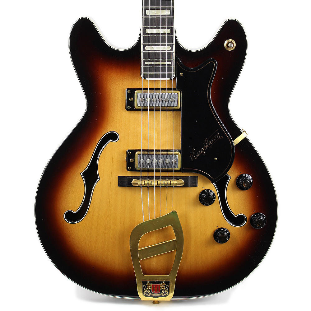 Vintage 1968 Hagstrom Viking Deluxe V2 Electric Guitar Sunburst