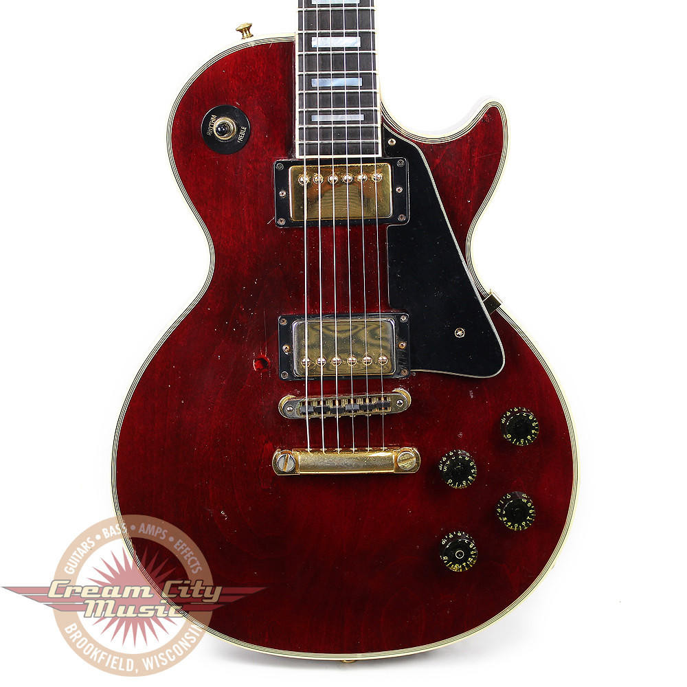 2001 Gibson Les Paul Custom Electric Guitar Wine Red | Cream City