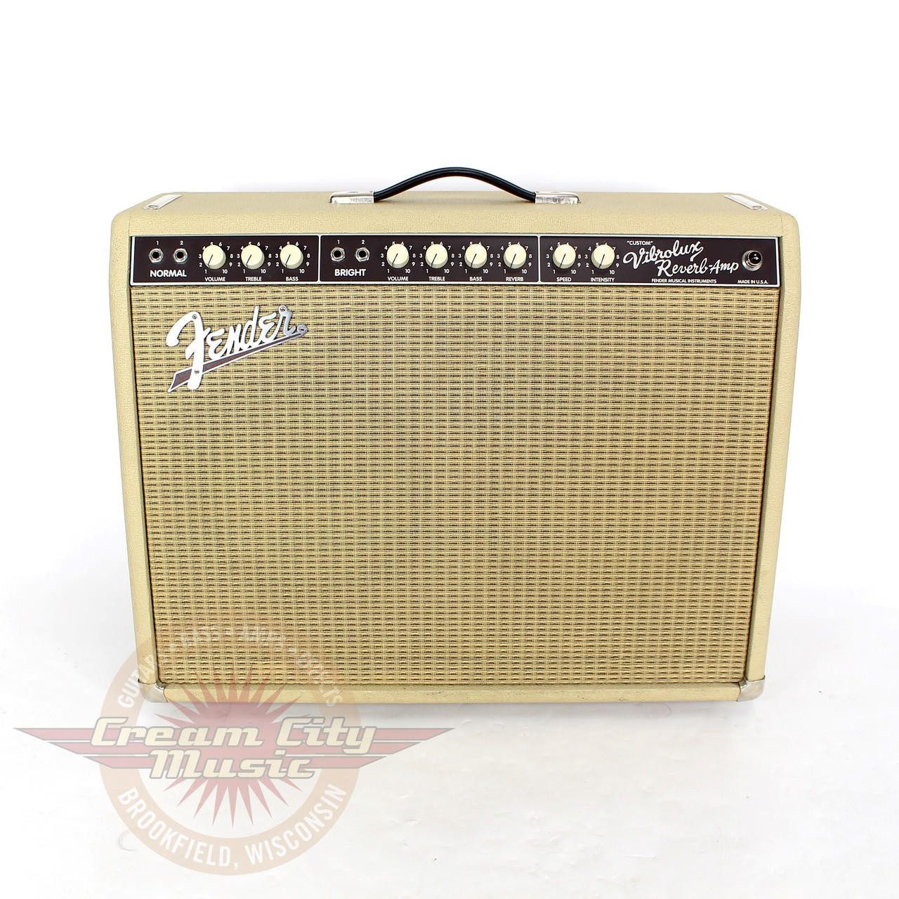 1995 Fender Custom Vibrolux Reverb 40W 2x10 Tube Combo Amp Blonde