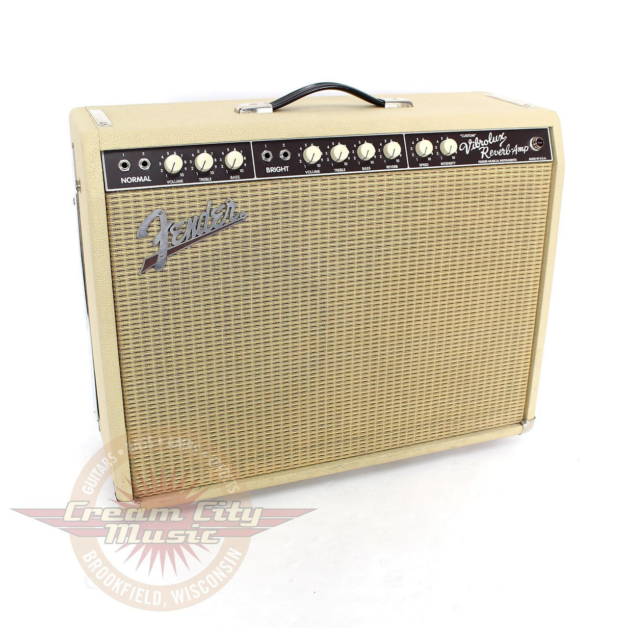 1995 Fender Custom Vibrolux Reverb 40W 2x10 Tube Combo Amp Blonde