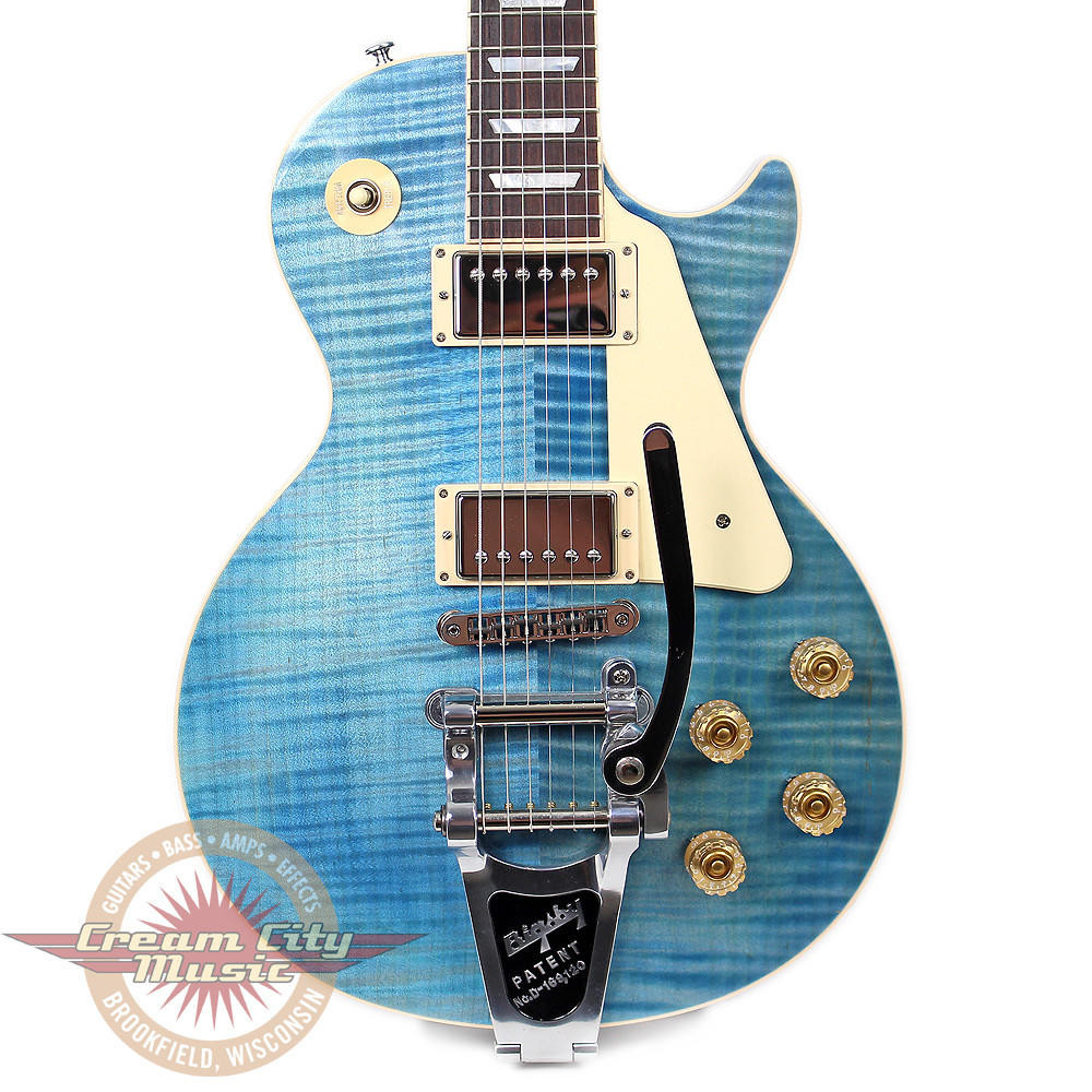 2015 Gibson Les Paul Traditional Electric Guitar Ocean Blue | Cream ...