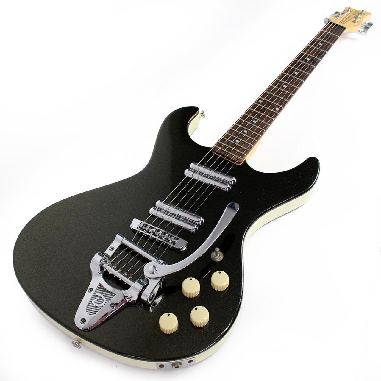 Used Danelectro Hodad Electric Guitar in Black Gold Sparkle