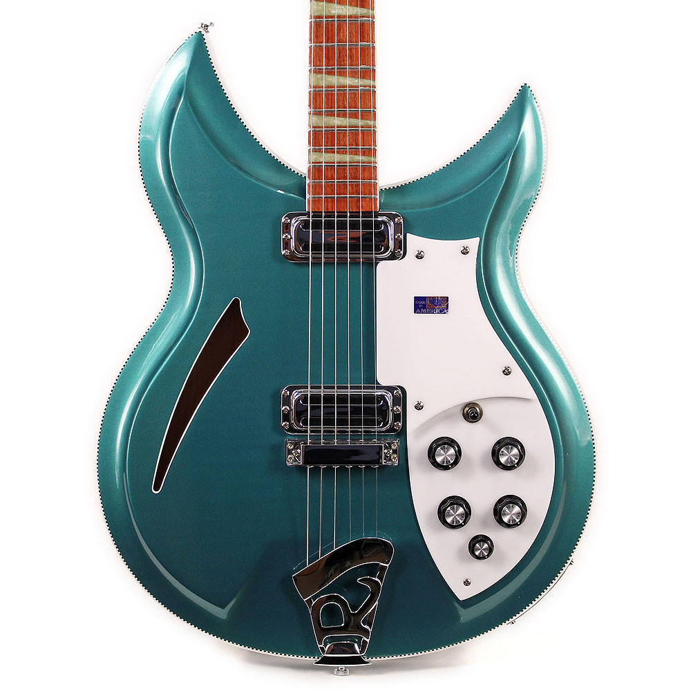 1998 Rickenbacker 381V69 Electric Guitar Turquoise Finish | Cream
