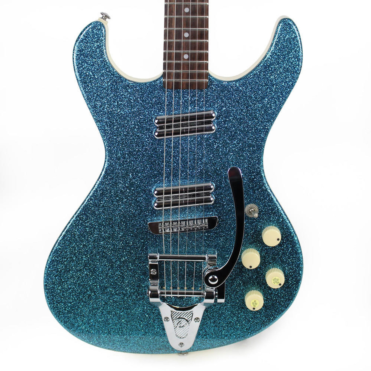 Used Danelectro Hodad Electric Guitar in Blue Sparkle | Cream City