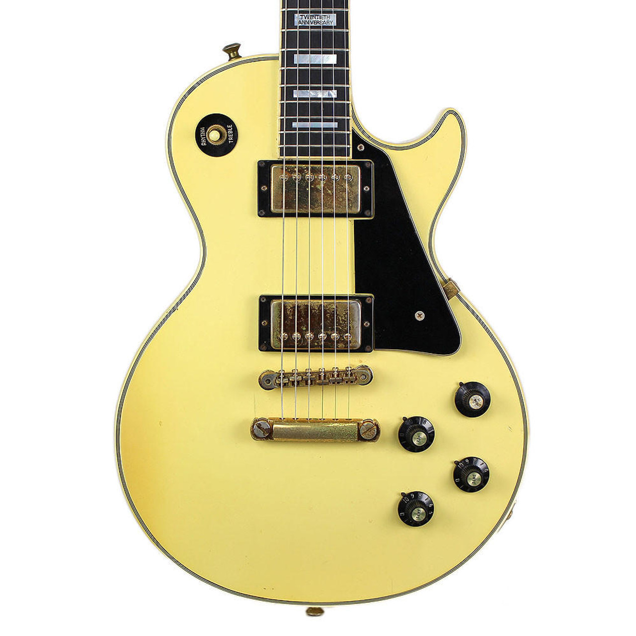 Vintage 1974 Gibson Les Paul Custom 20th Anniversary Electric Guitar White  Finish | Cream City Music