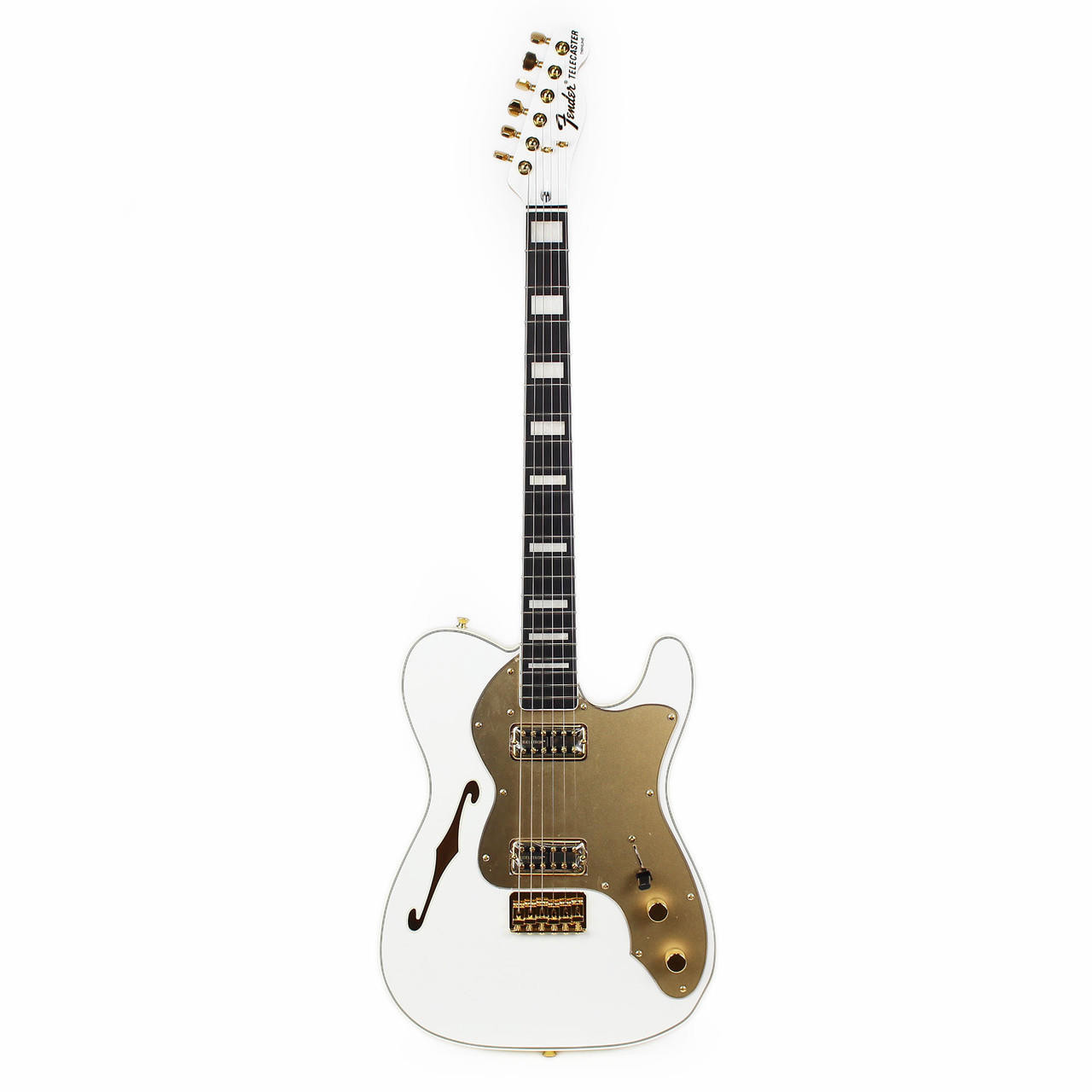 Fender Limited Edition Telecaster Thinline Super Deluxe Electric Guitar in  Olympic White with Case