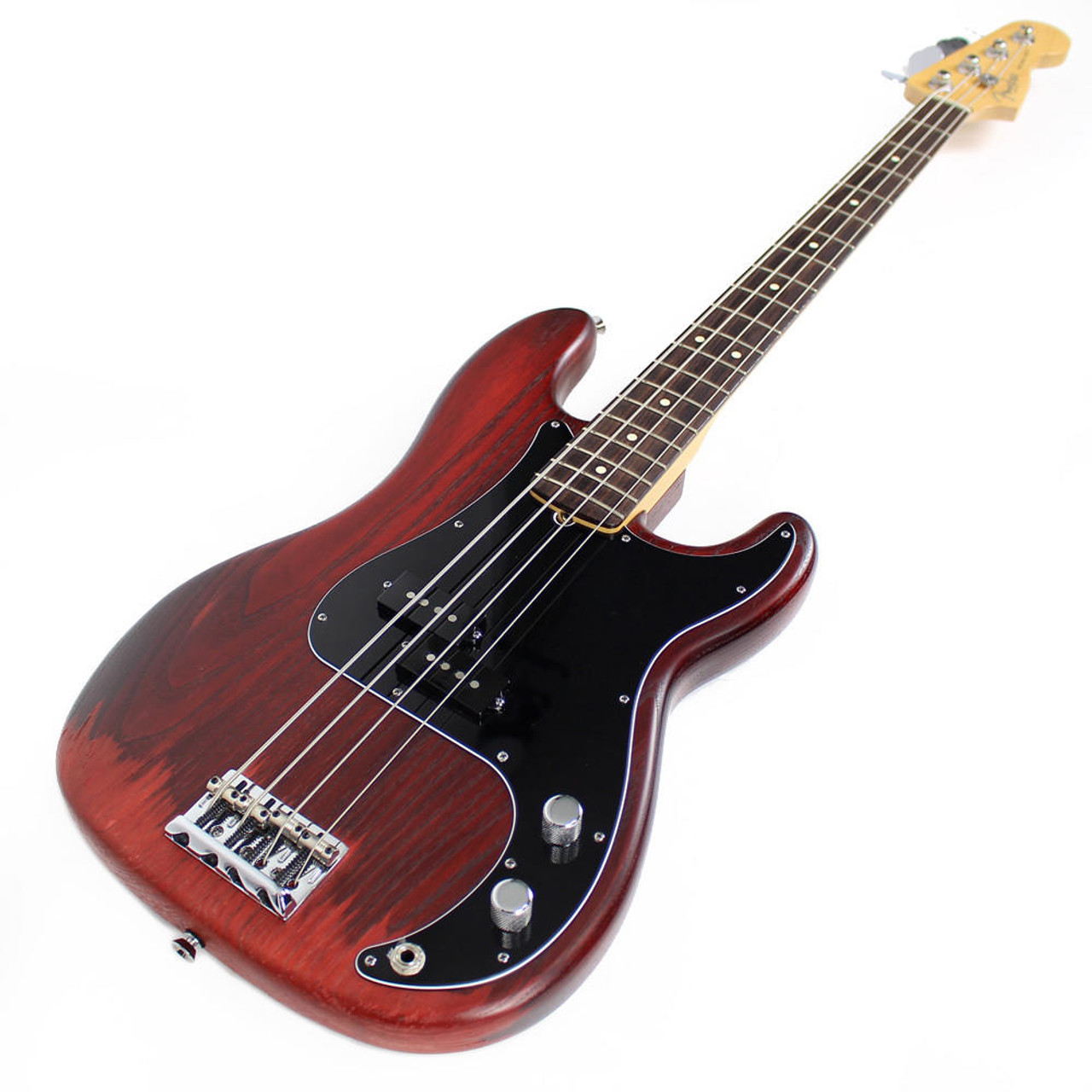 2012 Fender FSR American Standard Hand Stained Ash Precision Bass in  Mahogany Stain