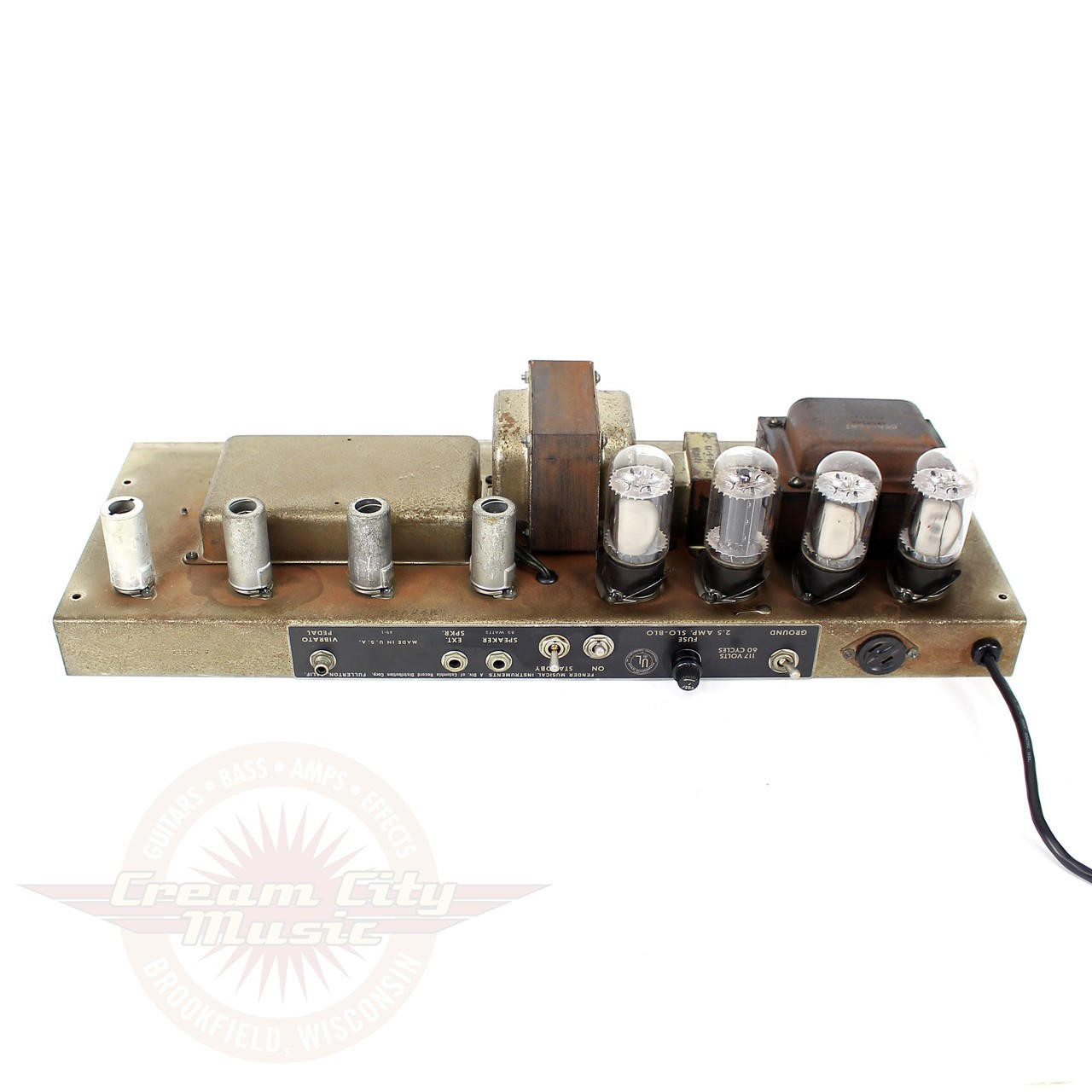 Vintage 1965 Fender Showman 85W Tube Amp Head Blackface | Cream