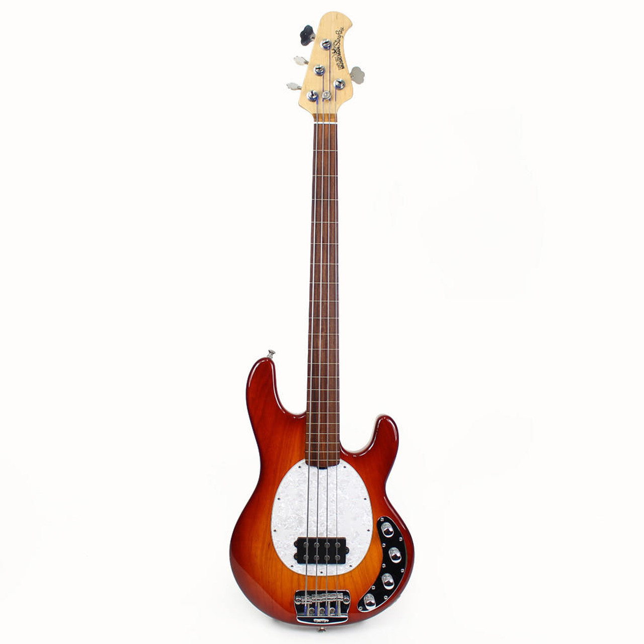 2006 Ernie Ball Music Man StingRay Fretless Bass in Cherry Sunburst