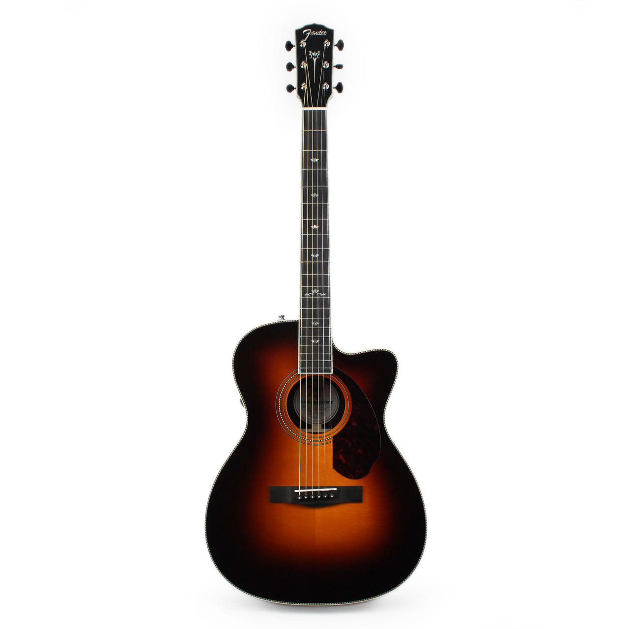 Fender Paramount PM-3 Deluxe Triple 0 Acoustic Electric Guitar in Sunburst  with Case