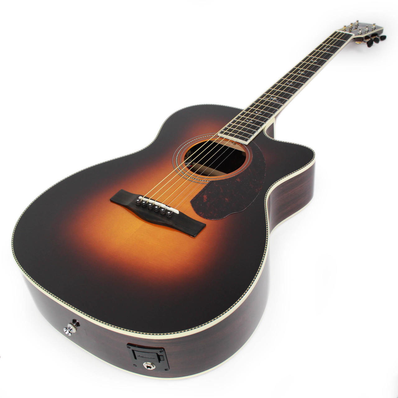 Fender Paramount PM-3 Deluxe Triple 0 Acoustic Electric Guitar in Sunburst  with Case