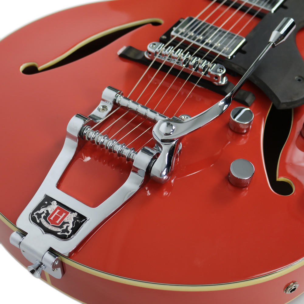 Used Hagstrom HJ-500 Tremar Hollow Body in Cream Red | Cream City Used Hagstrom HJ-500 Tremar Hollow Body in Cream Red | Cream City