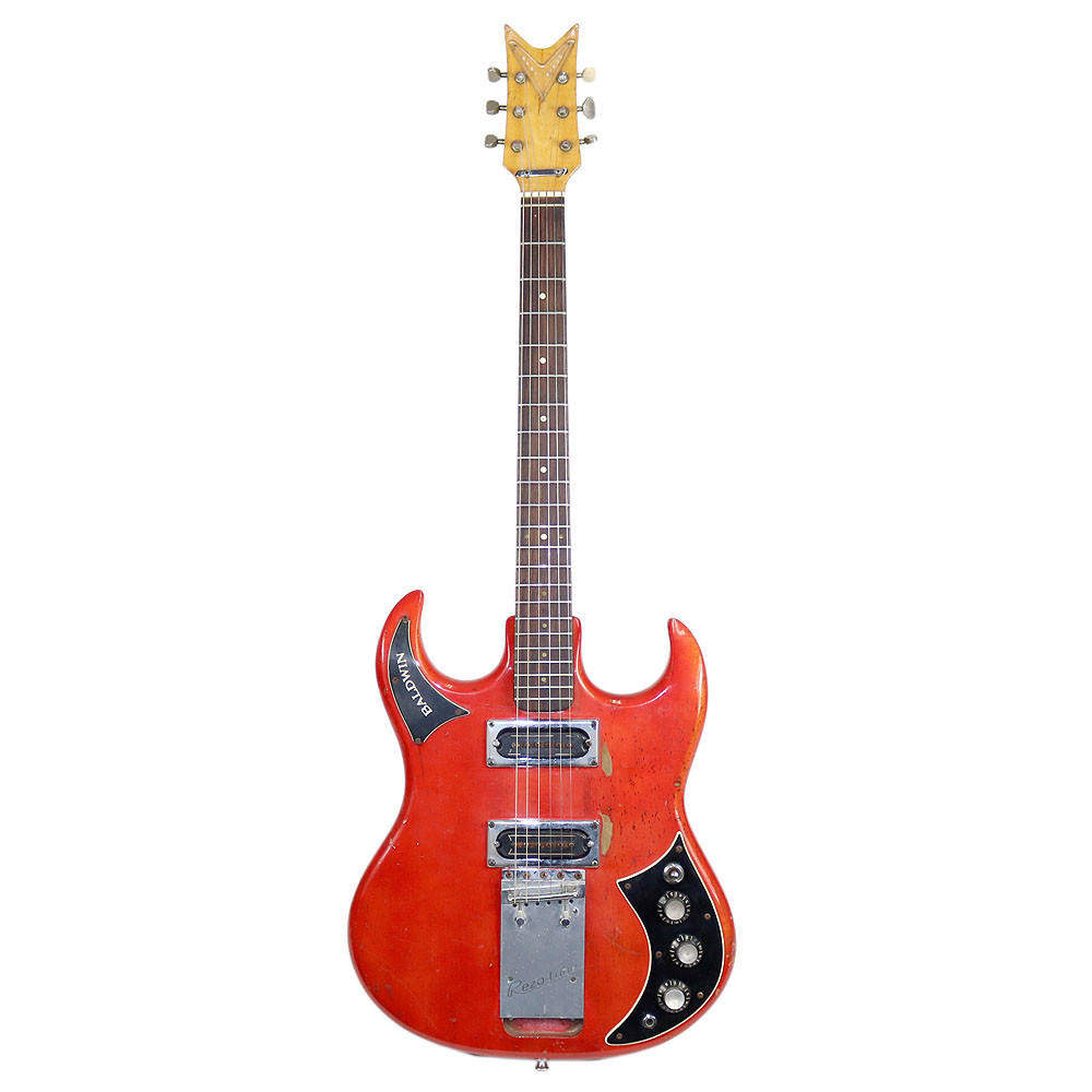 Vintage 1965 Baldwin Baby Bison Electric Guitar Red Finish | Cream