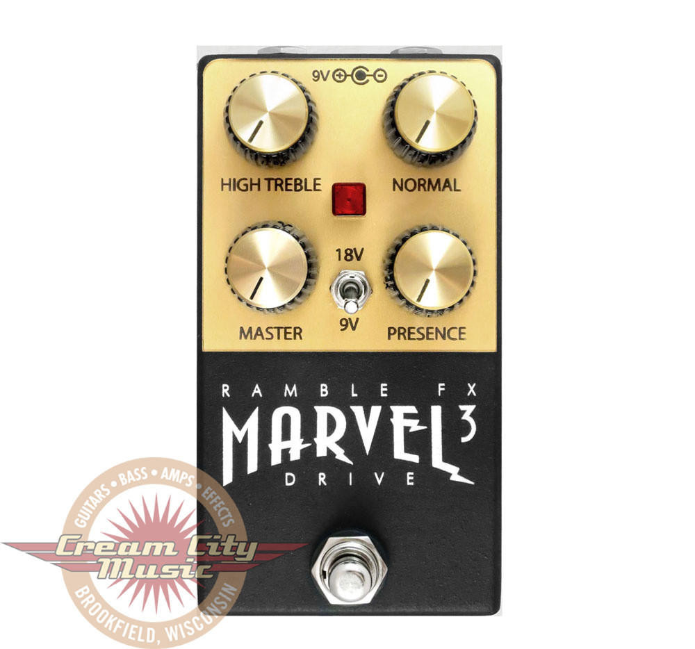 ギター Ramble FX Marvel Drive v3 Marvel Drive 3 British Style Drive Guitar Pedal | Cream City Music