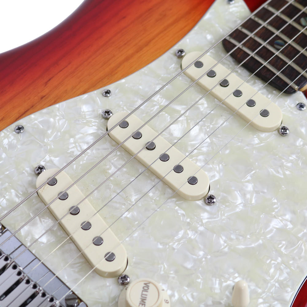 2004 Fender American Deluxe Ash Stratocaster in Aged Cherry Burst