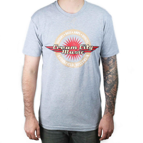 Cream City Music Logo T-Shirt in Grey Medium